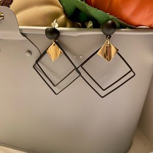Black and gold earrings